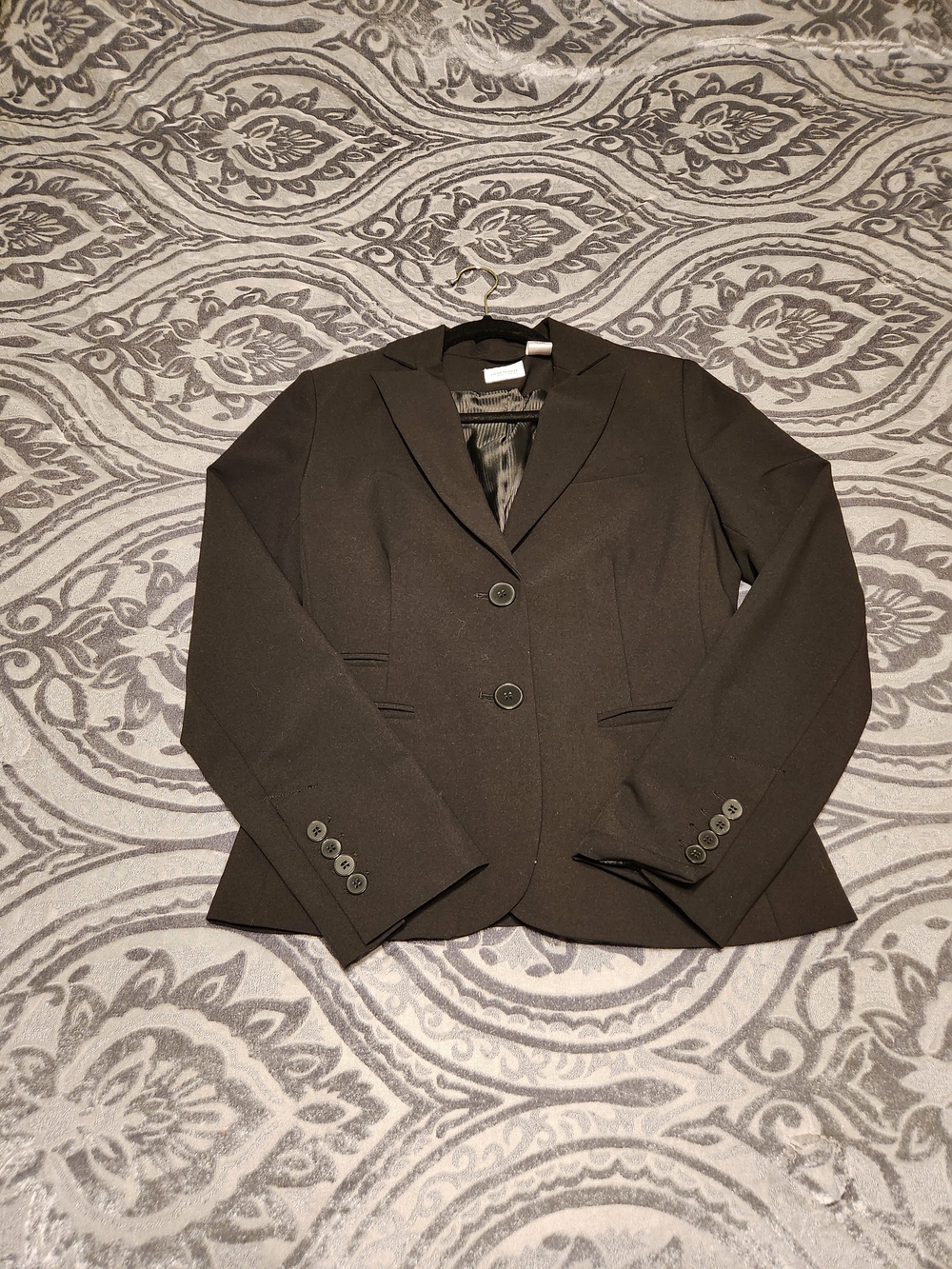 Women's Black Tailored Two-Button Blazer